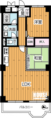 Ԏ}îP}Vj@2LDKAi1280~ALʐ59.40uoRj[ʐ7.52uAoRj[