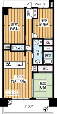 Ԏ}îP}Vj@3LDKAi3480~ALʐ66.93ueXʐ18.27uA쓌oRj[