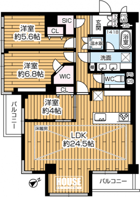 �Ԏ��}�i�̂P�}���V�����j�@�쓌�E�쐼�p�Z�ˁI�z������E�ʕ��ǍD��