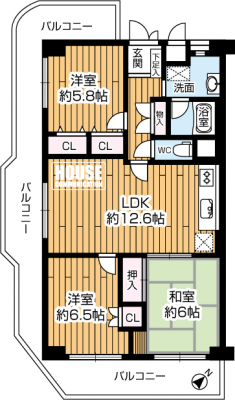 Ԏ}îP}Vj@3LDKAi1200~ALʐ71.50uoRj[ʐ25.84uAoRj[A3ʈ􂵃oRj[