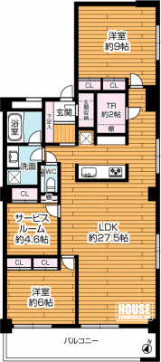 �Ԏ��}�i�̂P�}���V�����j�@��2SLDK�E��L�ʐ�98.34�u�E�o���R�j�[�ʐ�10.12�u