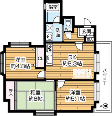 �Ԏ��}�i�̂P�}���V�����j�@��L�ʐ�55.08�u�A3DK�^�C�v�̂������ł��B