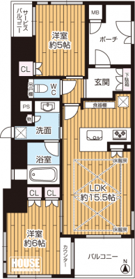 �Ԏ��}�i�̂P�}���V�����j�@��L�ʐ�55.58�u��2LDK�ł���