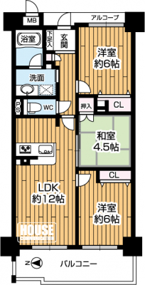 �Ԏ��}�i�̂P�}���V�����j�@��L�ʐ�62.97�u/3LDK�Ŏg������̗ǂ��Ԏ��ł���