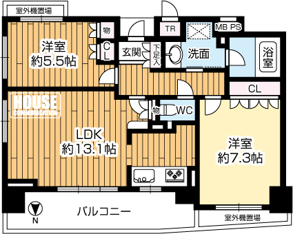 �Ԏ��}�i�̂P�}���V�����j�@���QLDK�A��L�ʐ�60.16�u�A�o���R�j�[�ʐ�10.18