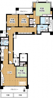 �Ԏ��}�i�̂P�}���V�����j�@4LDK�A���i6180���~�A��L�ʐ�117.83�u�o���R�j�[�ʐ�18.77�u�A������o���R�j�[��3�ʃo���R�j�[��