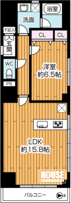 �Ԏ��}�i�̂P�}���V�����j�@��1LDK�A��L�ʐ�53.10m2�A�o���R�j�[�ʐ�2.9m2