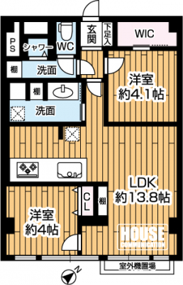 �Ԏ��}�i�̂P�}���V�����j�@��1SLDK�A��L�ʐ�57.43m2