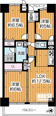 �Ԏ��}�i�̂P�}���V�����j�@�P�K�����E��L�ʐςU�S�D�P�Q�u�̂R�k�c�j�I