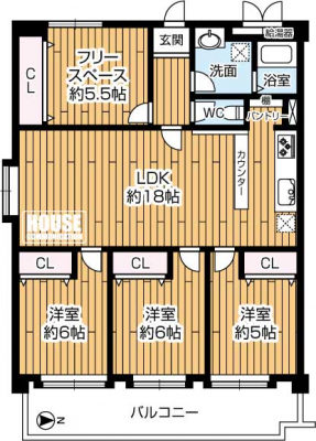 �Ԏ��}�i�̂P�}���V�����j�@��L�ʐ�87.74�u�A�t���[�X�y�[�X�t����3LDK�ł��B