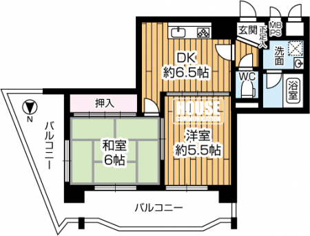 �Ԏ��}�i�̂P�}���V�����j�@ 7�K����2�K�����E�k�������E��L�ʐρF�S�P�D�U�O�u�̂Q�c�j�I