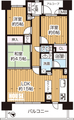 �Ԏ��}�i�̂P�}���V�����j�@��L�ʐ�68.67�u�A3LDK�^�C�v�̂������ł��B