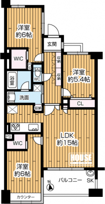 �Ԏ��}�i�̂P�}���V�����j�@��3LDK�E��L�ʐ�75.21�u�E�o���R�j�[�ʐ�8.10�u