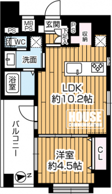 �Ԏ��}�i�̂P�}���V�����j�@��1LDK�A��L�ʐ�37.71m2�A�o���R�j�[�ʐ�7.65m2