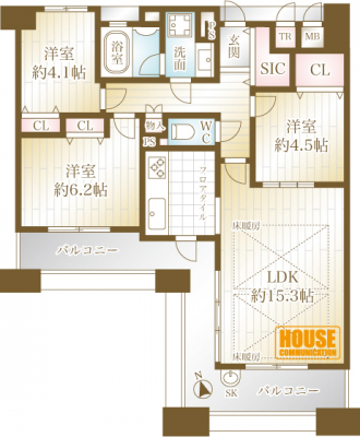 �Ԏ��}�i�̂P�}���V�����j�@14�K����7�K�����E������E��L�ʐρF69.30�u�̂R�k�c�j�I