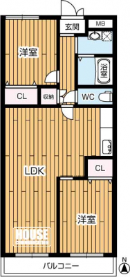 �Ԏ��}�i�̂P�}���V�����j�@��L�ʐ�66.00�u�A2LDK�^�C�v�̂������ł��I