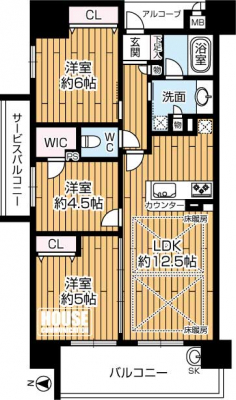 �Ԏ��}�i�̂P�}���V�����j�@15�K����2�K�����E�k���p�����E��L�ʐρF63.29�u�̂R�k�c�j�I