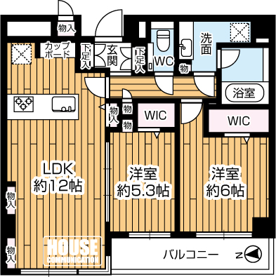 �Ԏ��}�i�̂P�}���V�����j�@���QLDK�A��L�ʐ�54.16m2�A�o���R�j�[�ʐ�5.95m2