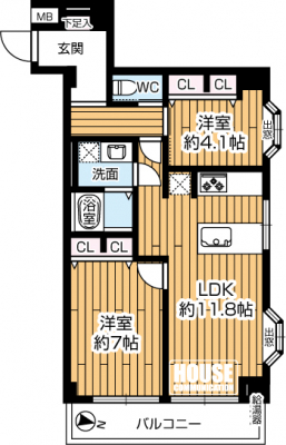 �Ԏ��}�i�̂P�}���V�����j�@��2LDK�A��L�ʐ�49.07m2�A�o���R�j�[�ʐϕs��