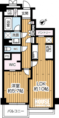 �Ԏ��}�i�̂P�}���V�����j�@��1LDK�E��L�ʐ�47.79�u�E�o���R�j�[�ʐϕs��