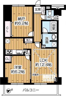 �Ԏ��}�i�̂P�}���V�����j�@��1LDKS�A��L�ʐ�59.39m2�A�o���R�j�[�ʐ�8.54m2