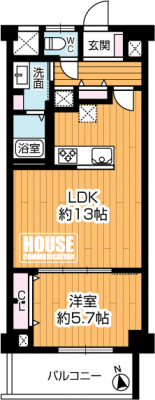 �Ԏ��}�i�̂P�}���V�����j�@��1LDK�A��L�ʐ�45.24m2�A�o���R�j�[�ʐ�5.96m2