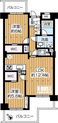 �Ԏ��}�i�̂P�}���V�����j�@��2LDK�E��L�ʐ�56.98�u�E�o���R�j�[�ʐ�13.77�u