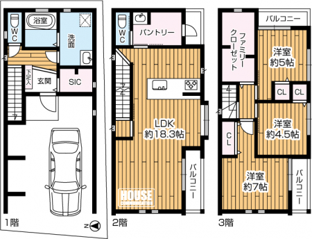 �Ԏ��}�i�̂P�ˌ��j�@�V�z��3LDK�I